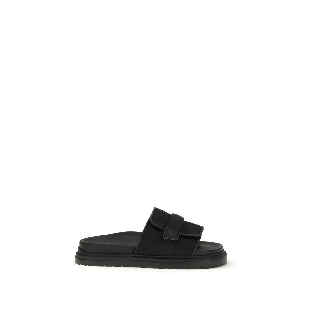 Fendi Black Polyamide Strappy Sandals Luxury mens luxury fashion - Mens Edit