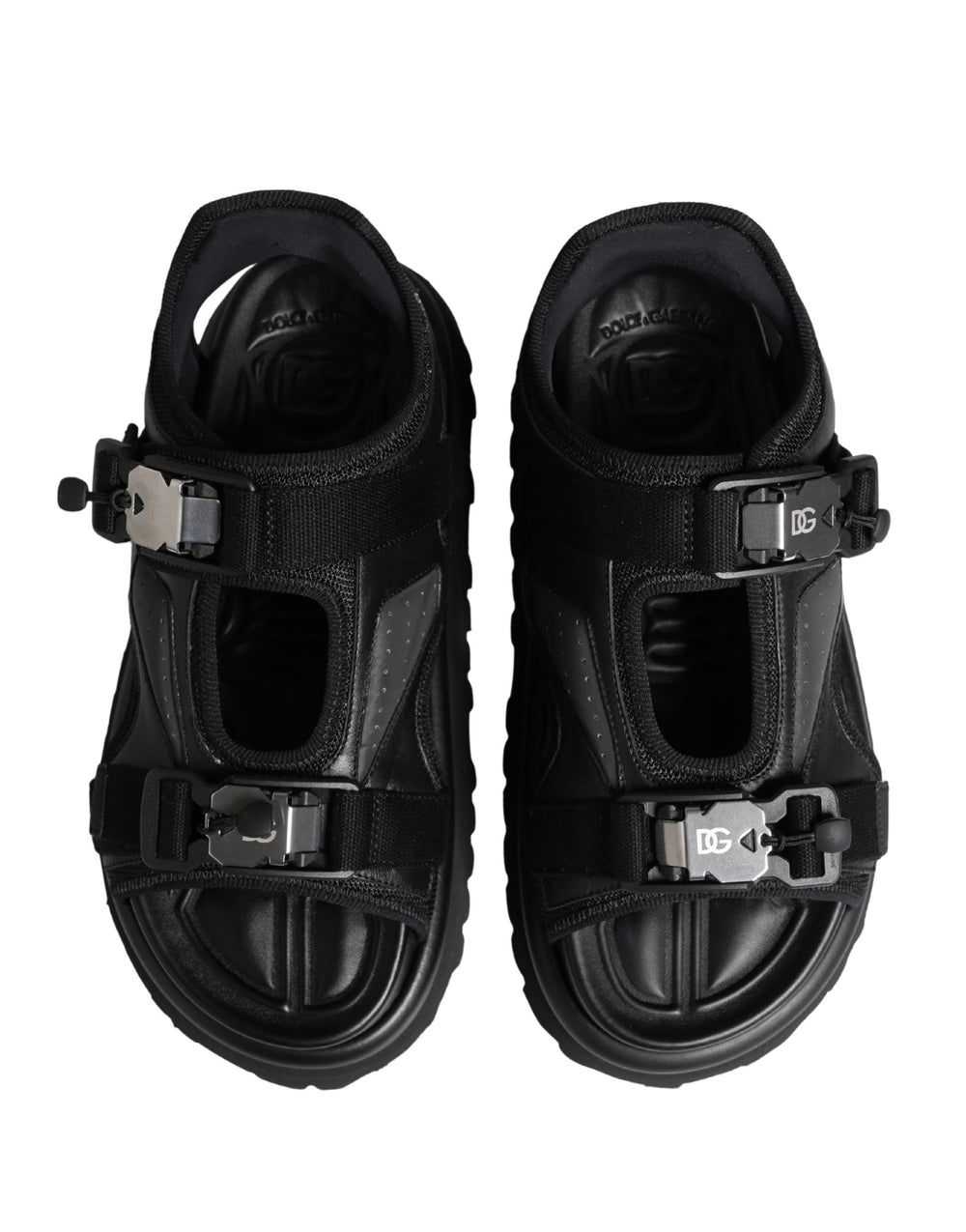 Dolce & Gabbana Leather Chunky Sandals in Black