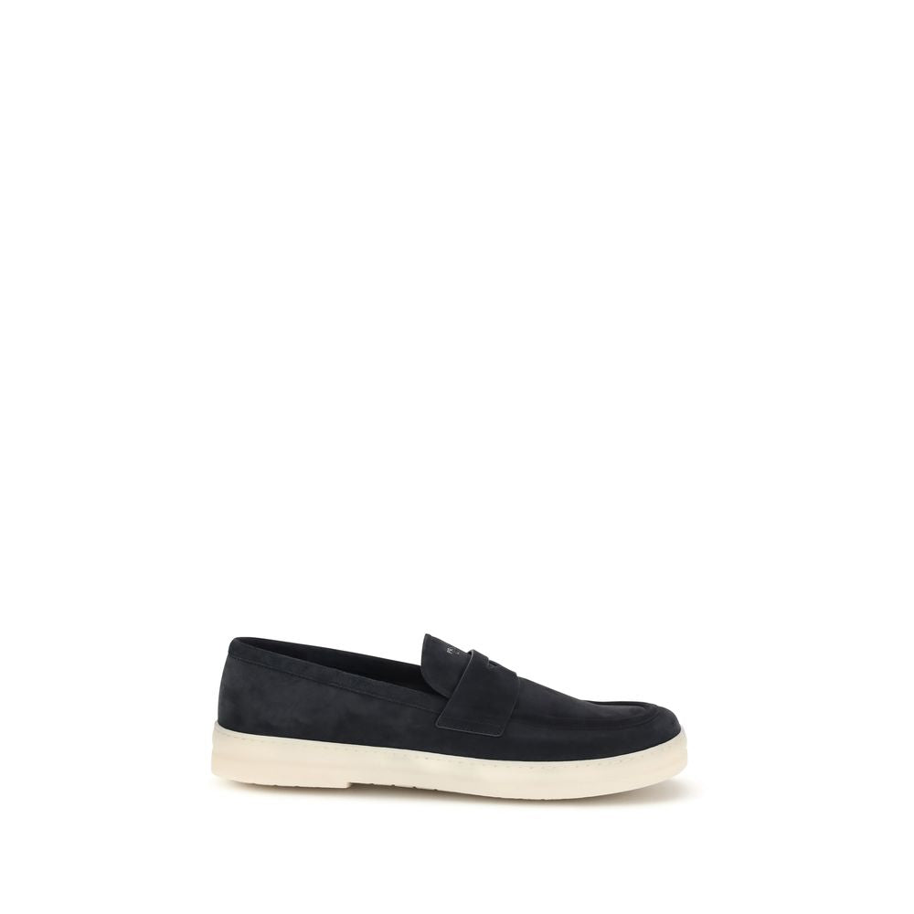 Prada Blue Calf Leather Slip-On Loafers mens luxury fashion - Mens Edit