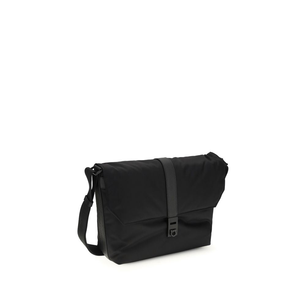 Ferragamo Nylon Shoulder Bag in Black