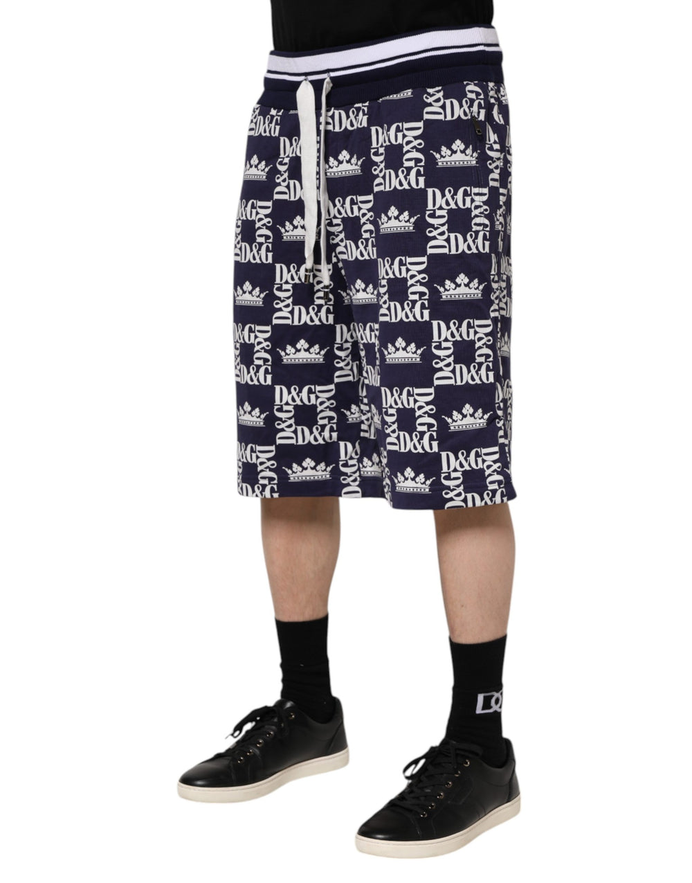 Dolce & Gabbana Cotton Bermuda Shorts in Navy Blue
