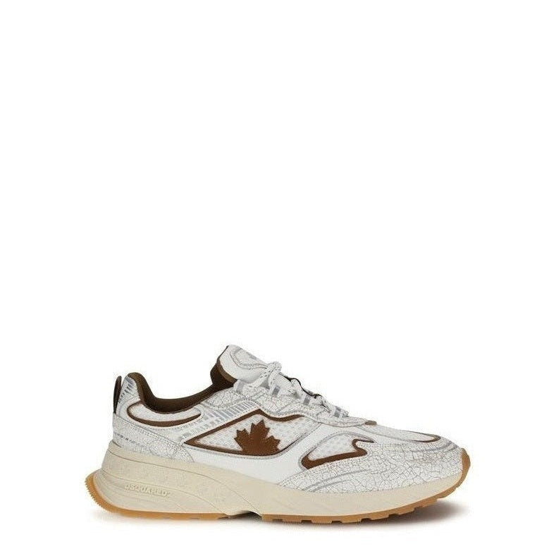 Dsquared² White Calf Leather Bos Taurus Mesh Sneakers mens luxury fashion - Mens Edit
