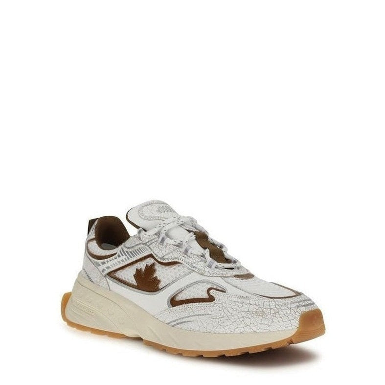 Dsquared² Calf Leather and Mesh Sneakers in White