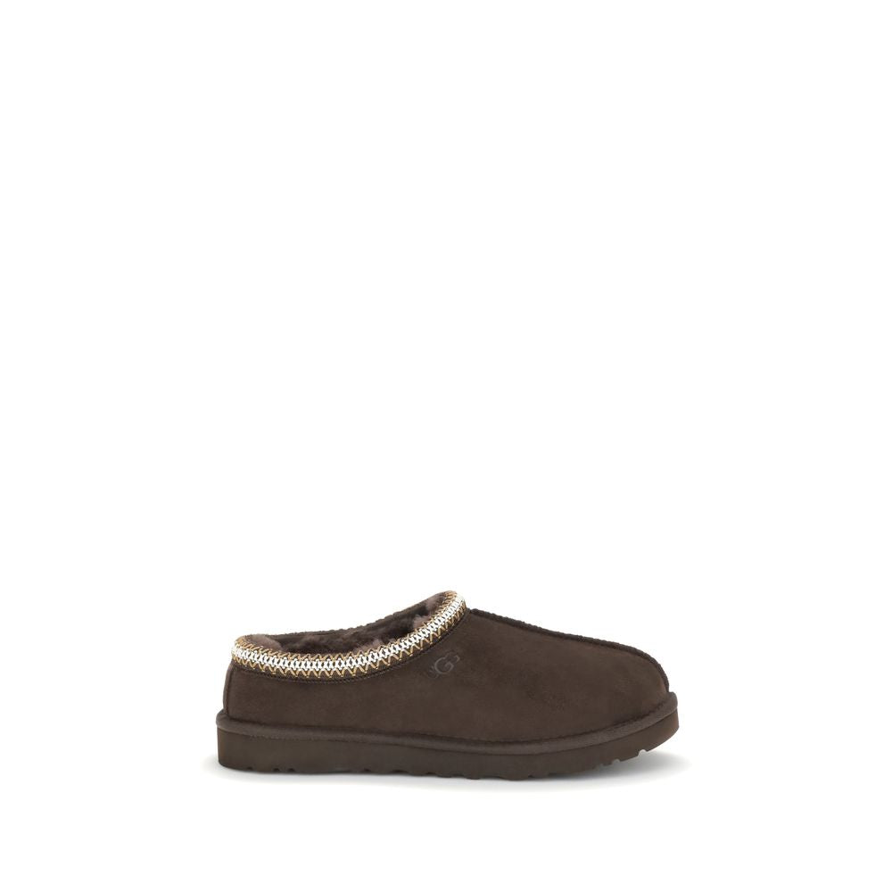 UGG Brown Leather Mules Tasman Shearling-Lined mens luxury fashion - Mens Edit