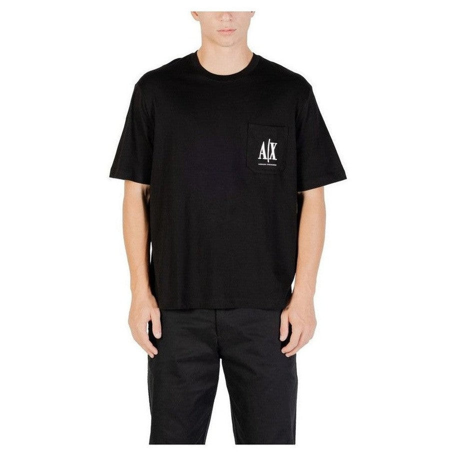 Armani Exchange Black Cotton Men's Sportswear Logo T-Shirt - Designer | Mens Edit