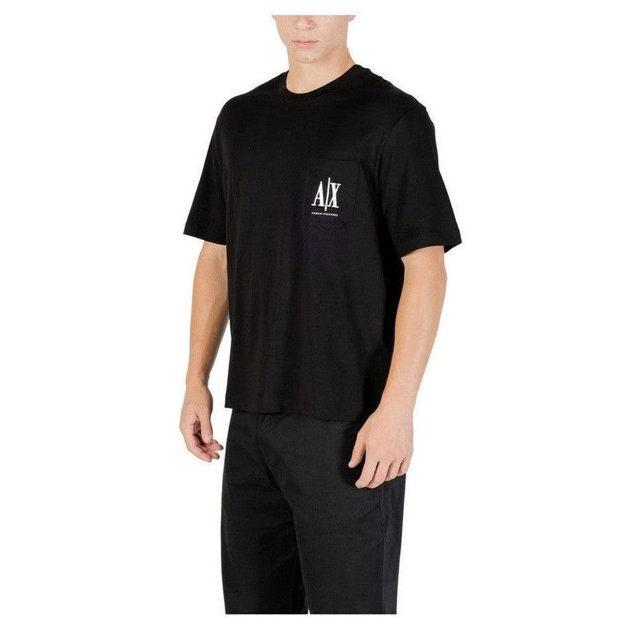 Armani Exchange Βαμβακερό T-Shirt σε Μαύρο