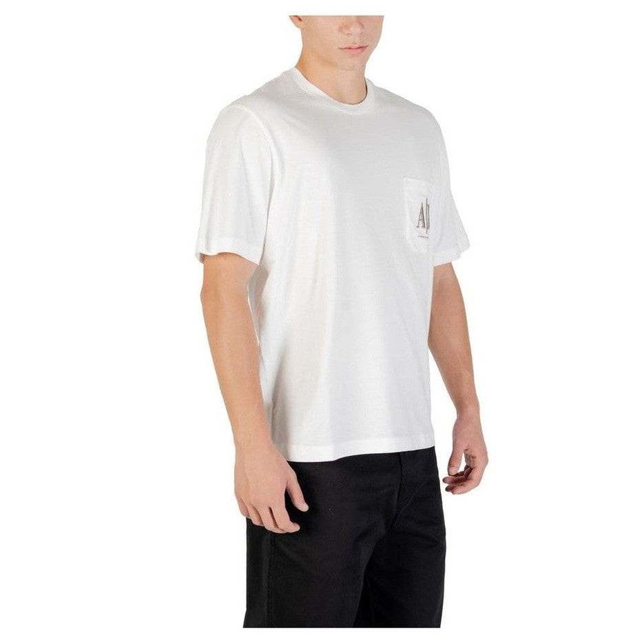 Armani Exchange Cotton T-Shirt in Cream