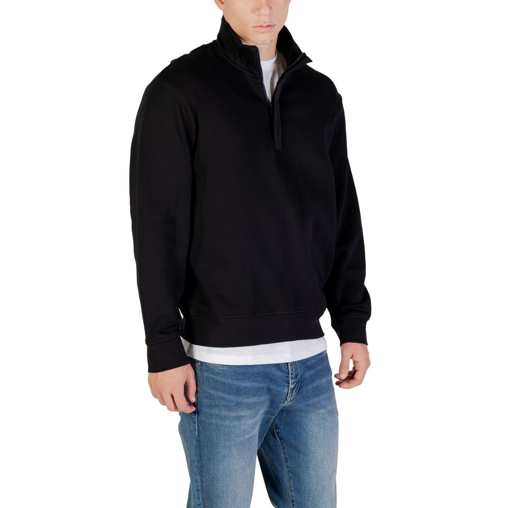 Armani Exchange Cotton Half-Zip Sweatshirt in Black