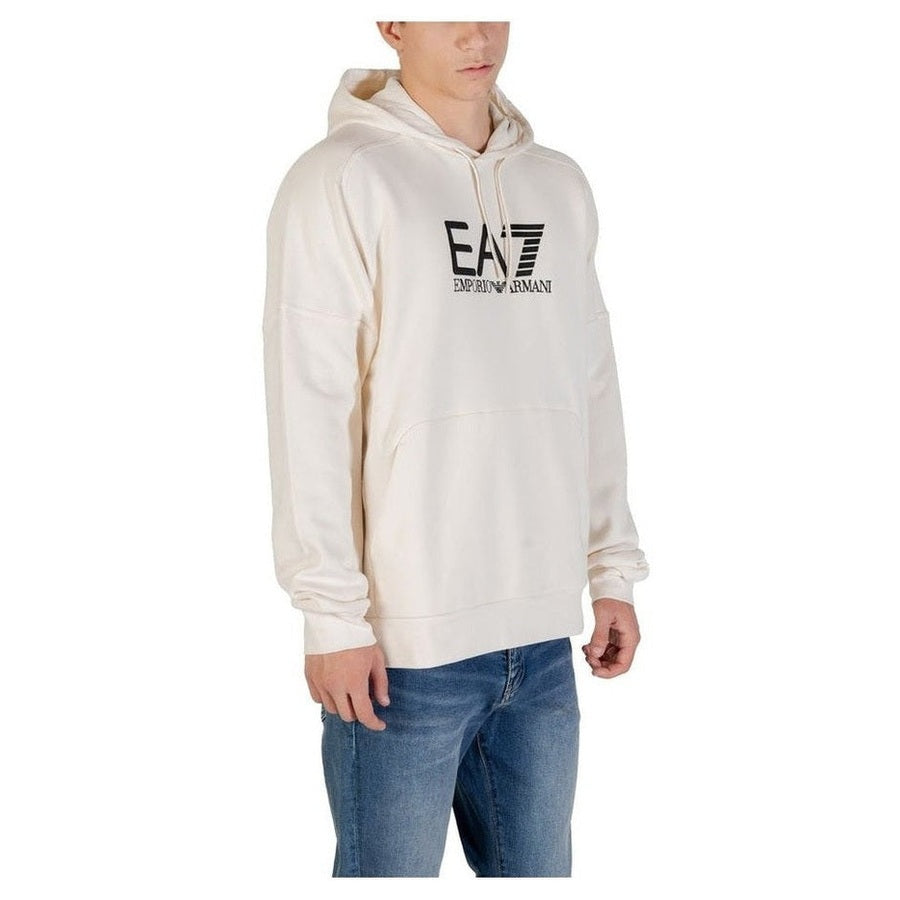 EA7 Emporio Armani Black And White Cotton Hoodie mens luxury fashion - Mens Edit