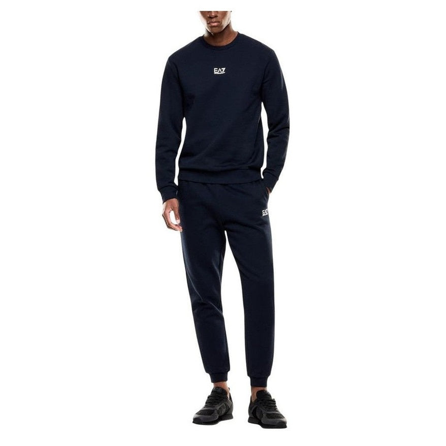 EA7 Emporio Armani Cotton Crewneck Sweatshirt in Blue