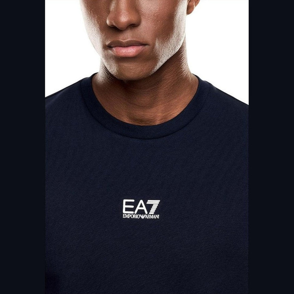 EA7 Emporio Armani Cotton Crewneck Sweatshirt in Blue