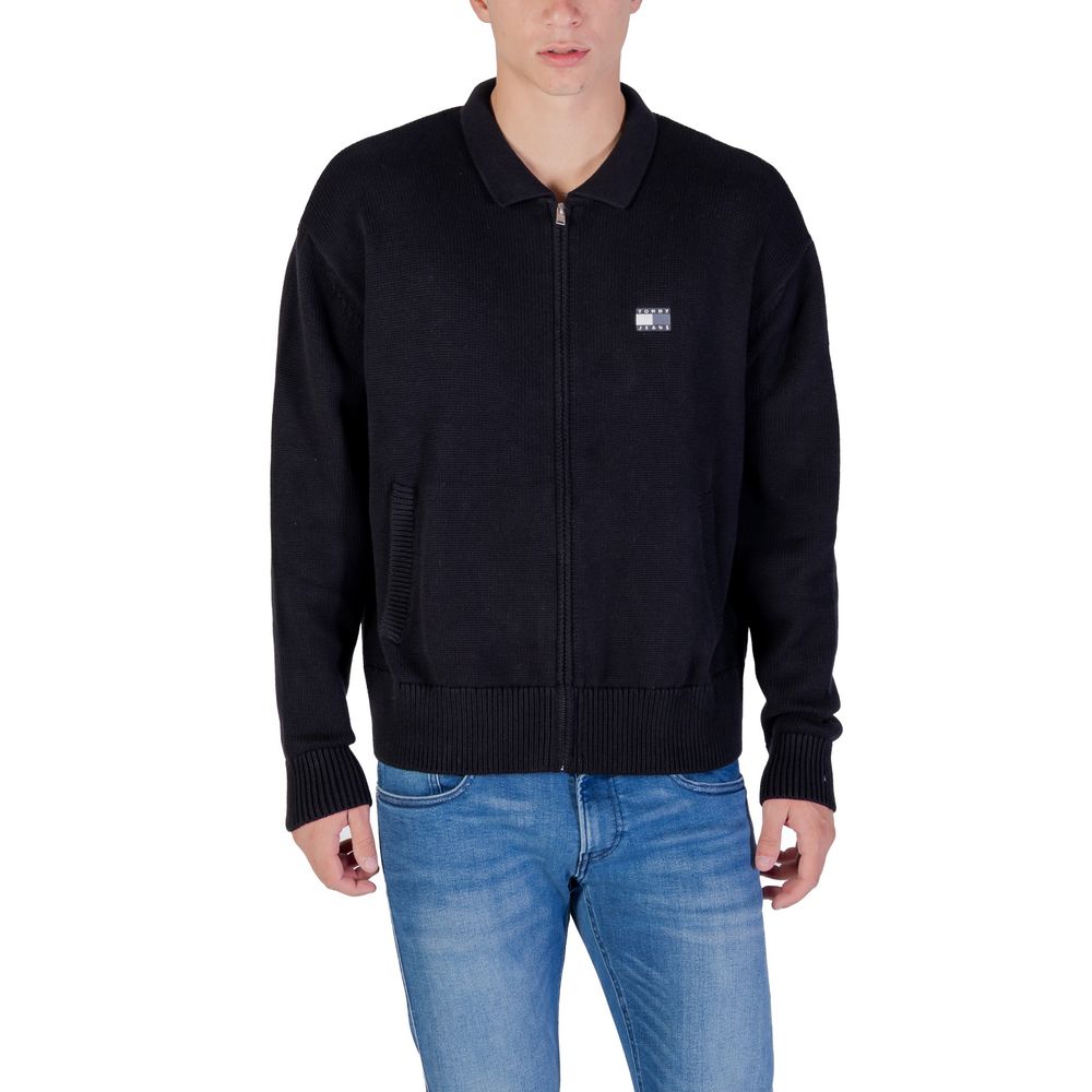 Black Recycled Cotton Cardigan mens luxury fashion - Mens Edit