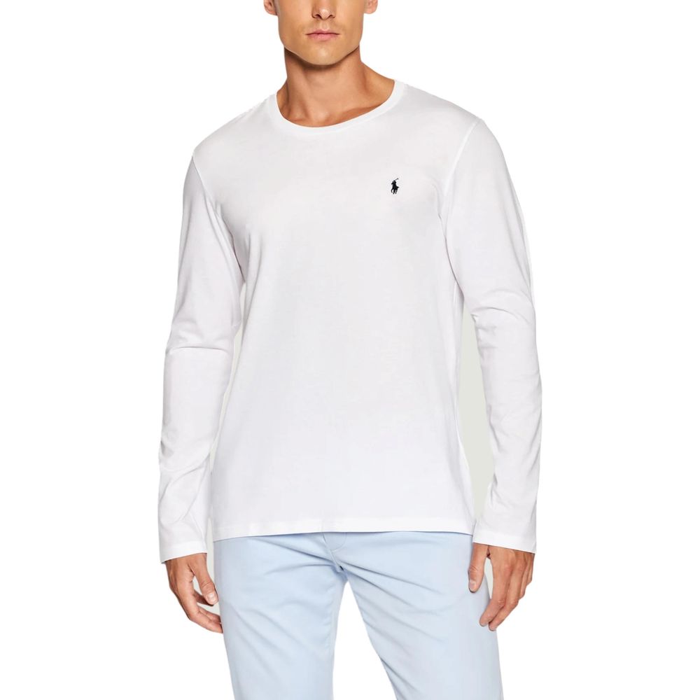 Ralph Lauren Λευκό Βαμβακερό T-Shirt με Μακριά Μανίκια