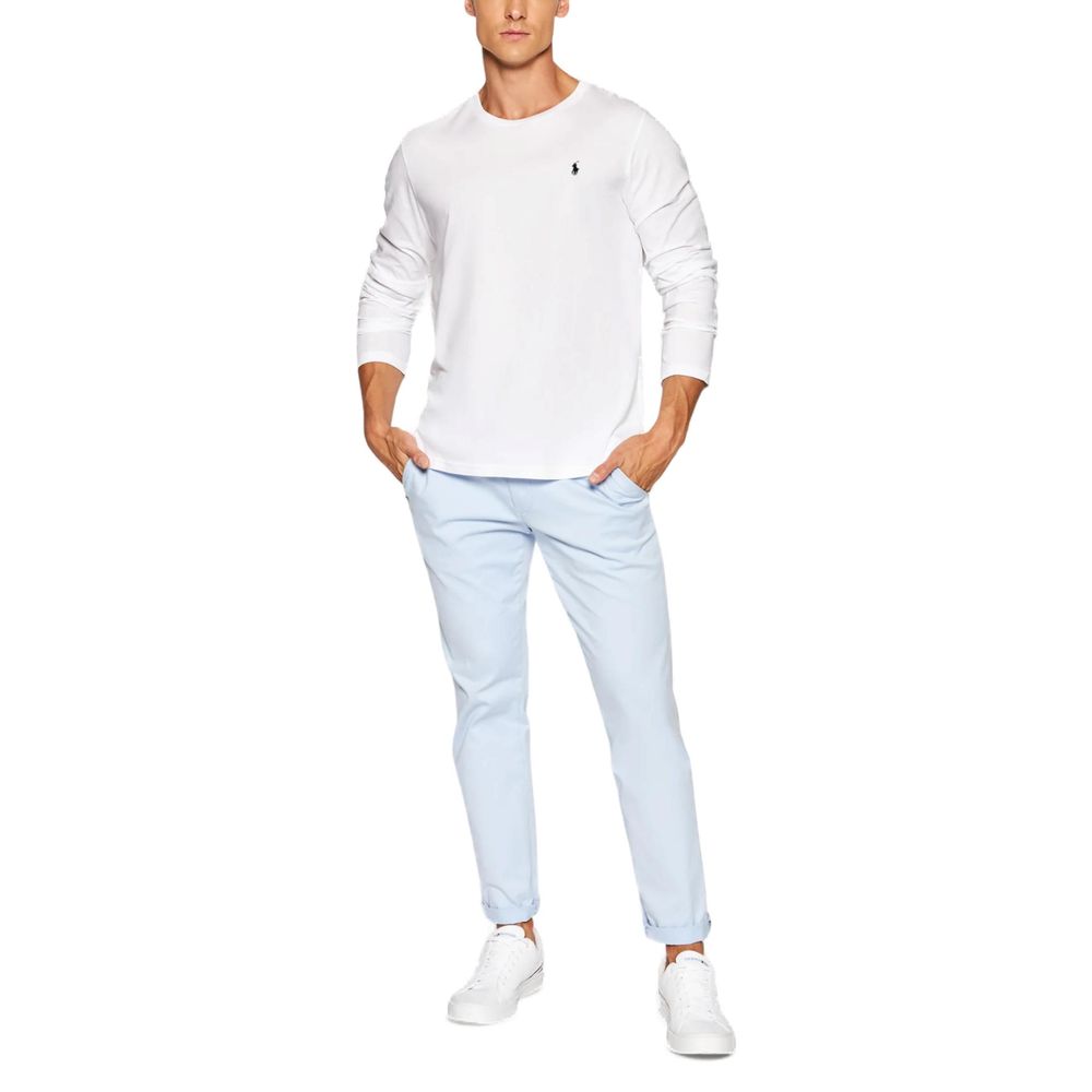 Ralph Lauren Λευκό Βαμβακερό T-Shirt με Μακριά Μανίκια