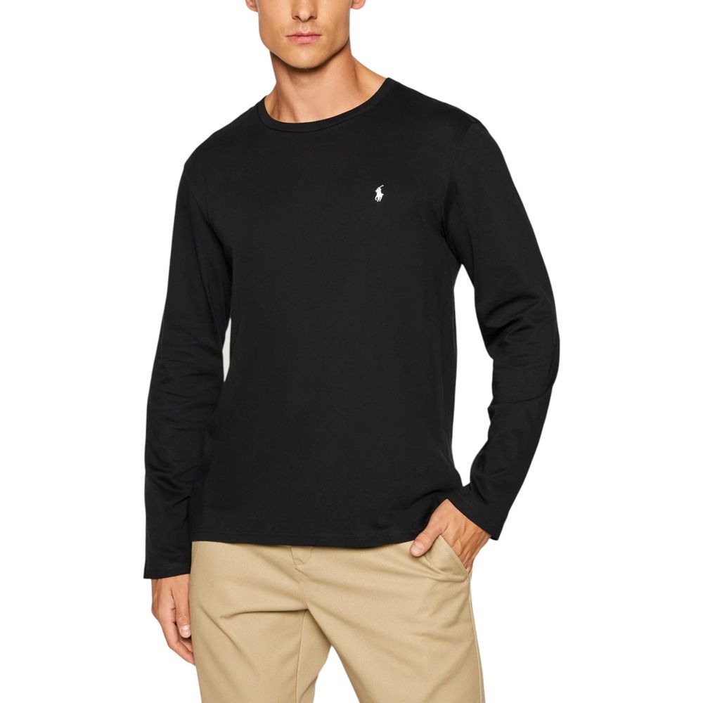 Ralph Lauren Μαύρο Βαμβακερό T-Shirt με Μακριά Μανίκια