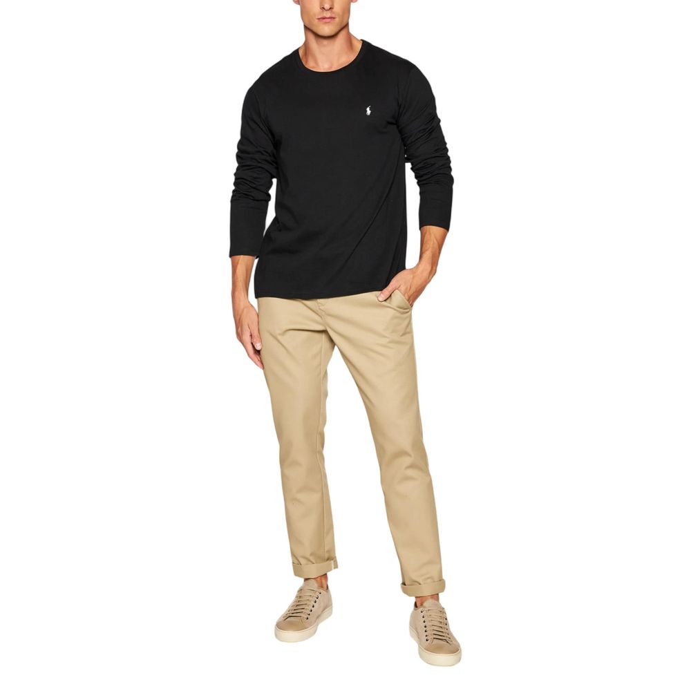 Ralph Lauren Μαύρο Βαμβακερό T-Shirt με Μακριά Μανίκια