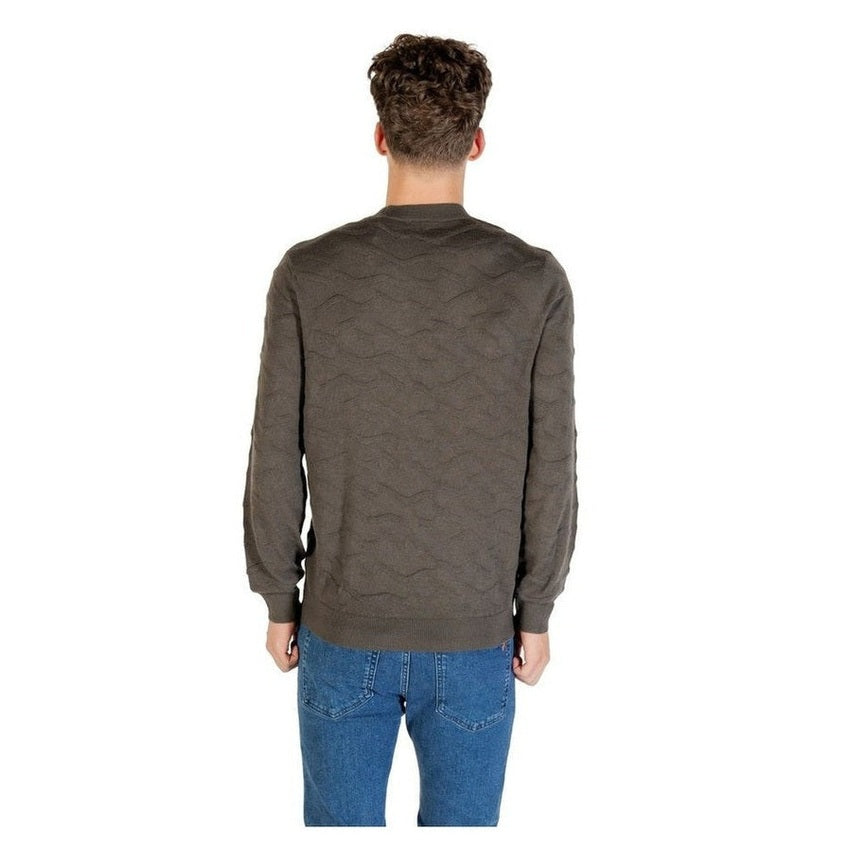 Armani Exchange Wool-Blend Crewneck Sweatshirt in Green