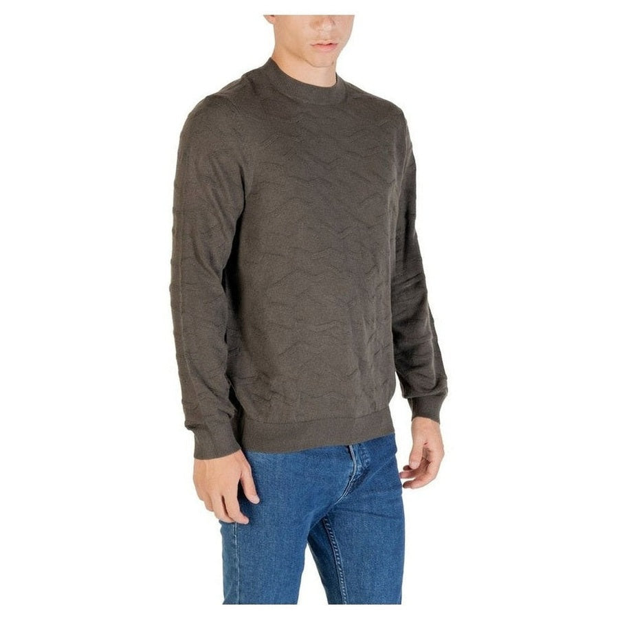 Armani Exchange Wool-Blend Crewneck Sweatshirt in Green
