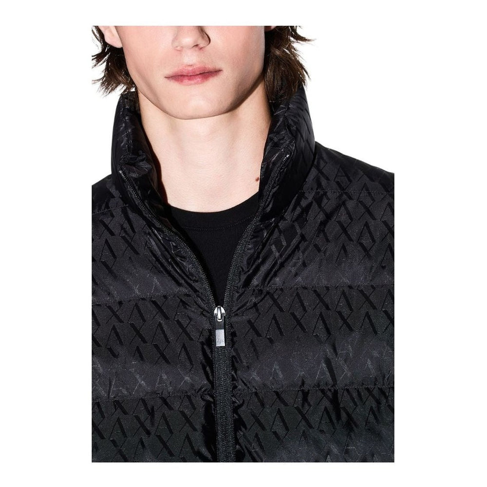 Armani Exchange Καπιτονέ Παλτό από Πολυαμίδιο σε Μαύρο