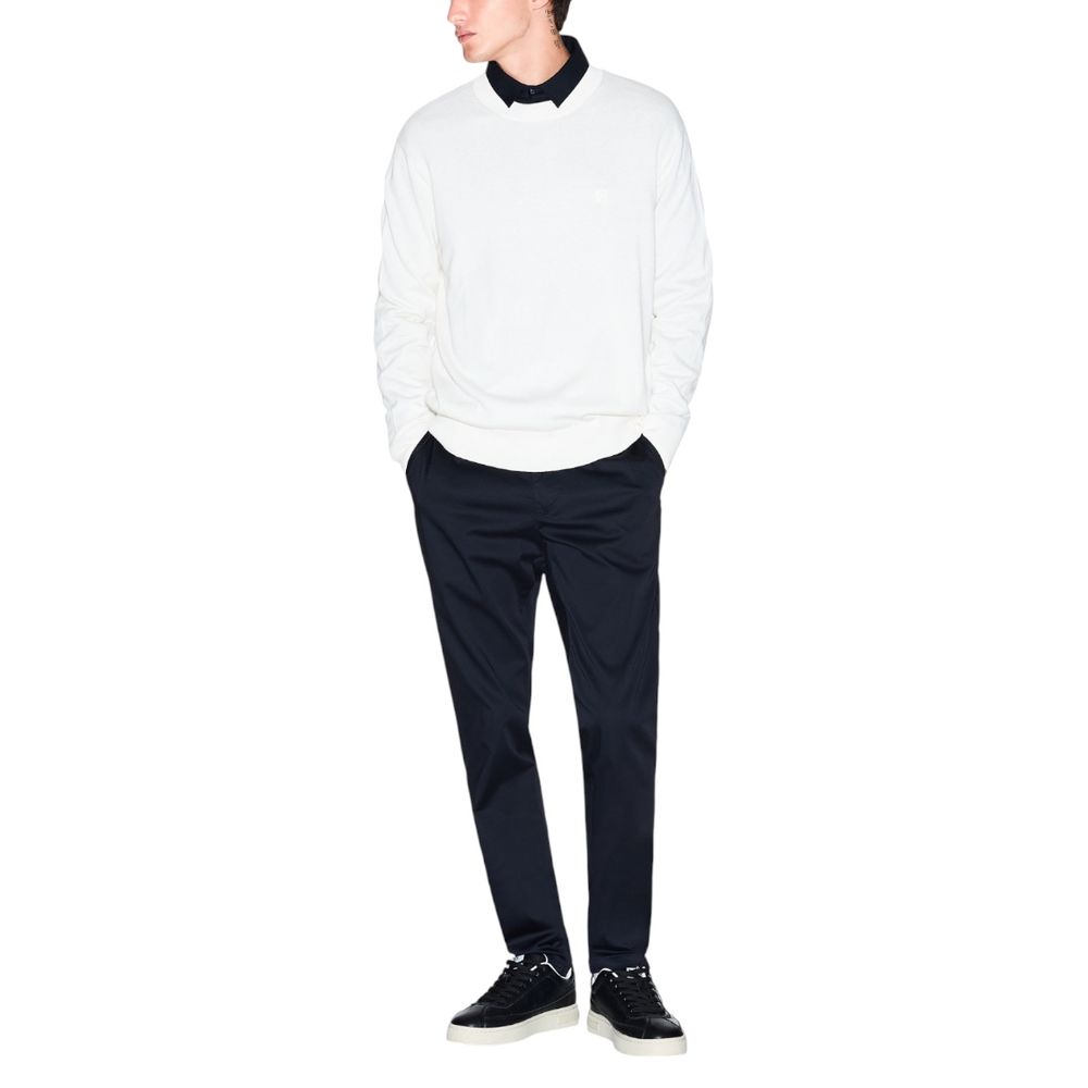Armani Exchange Crew-Neck Sweatshirt in Cream