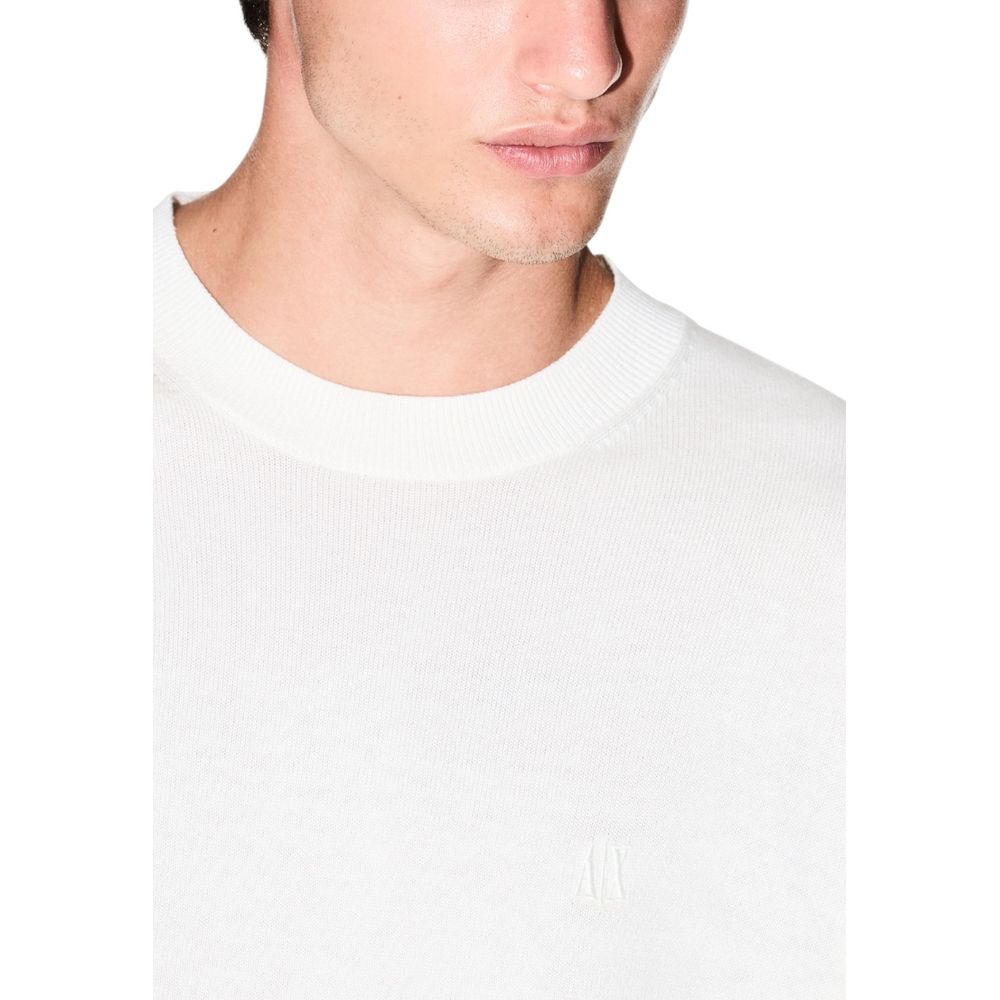 Armani Exchange Crew-Neck Sweatshirt in Cream
