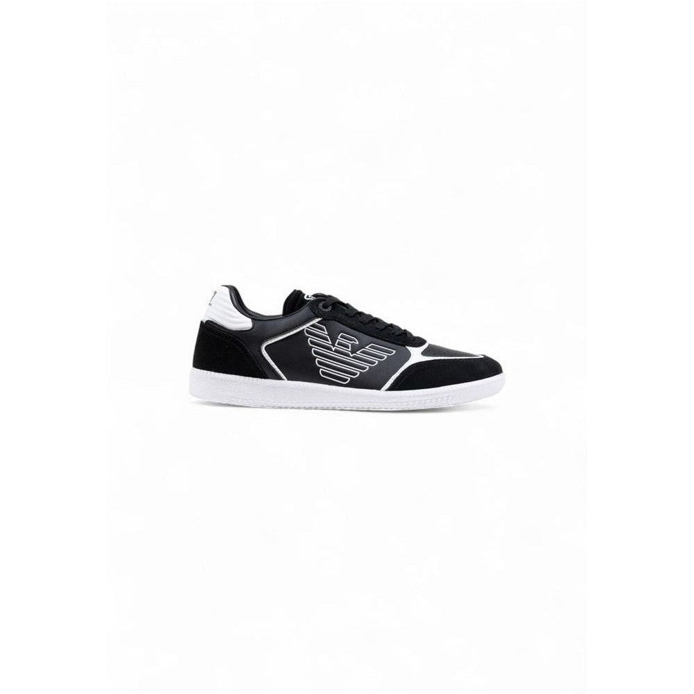 EA7 Emporio Armani Black White Leather Athletic Sneakers mens luxury fashion - Mens Edit