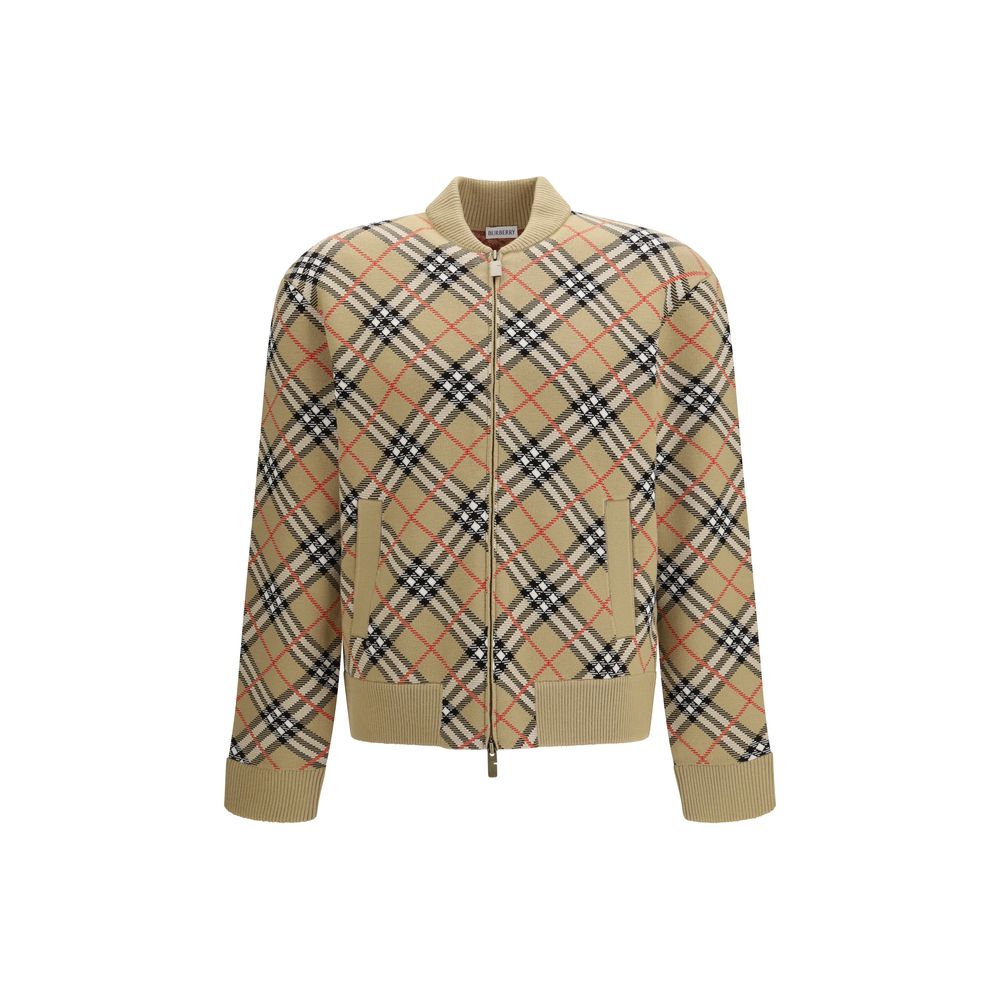 Burberry Beige Wool Bomber Jacket Premium Merino mens luxury fashion - Mens Edit