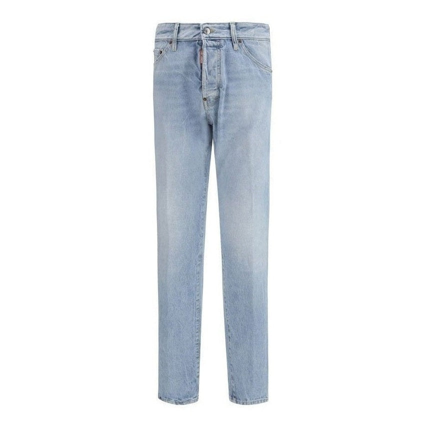 Dsquared² Blue Cotton Straight Leg Jeans mens luxury fashion - Mens Edit