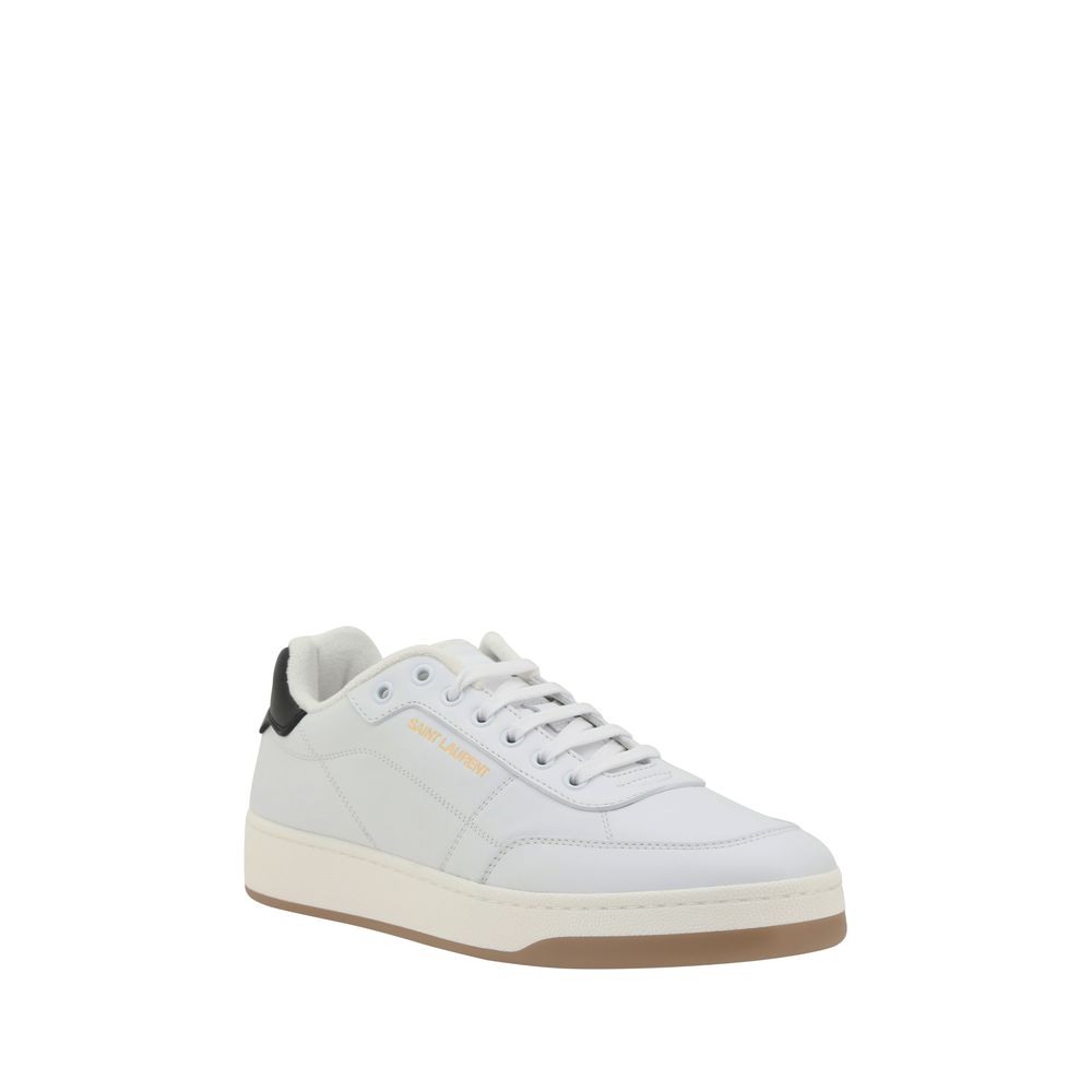 Saint Laurent White Calf Leather Low Top Sneakers