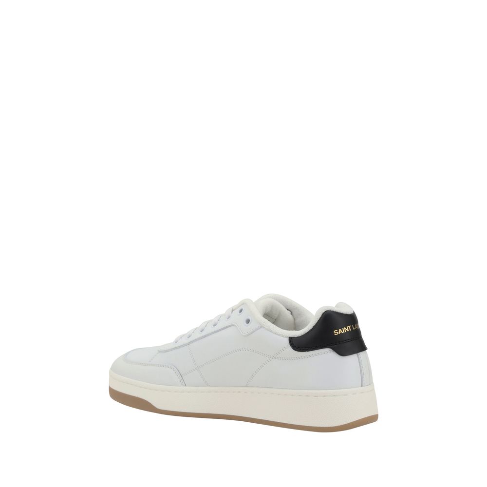 Saint Laurent White Calf Leather Low Top Sneakers