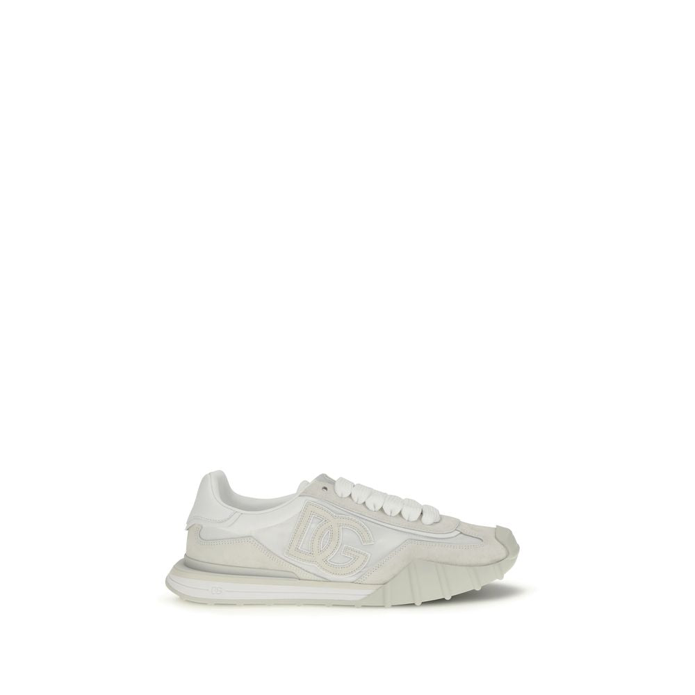 Dolce & Gabbana Calf Leather Athletic Sneakers in White