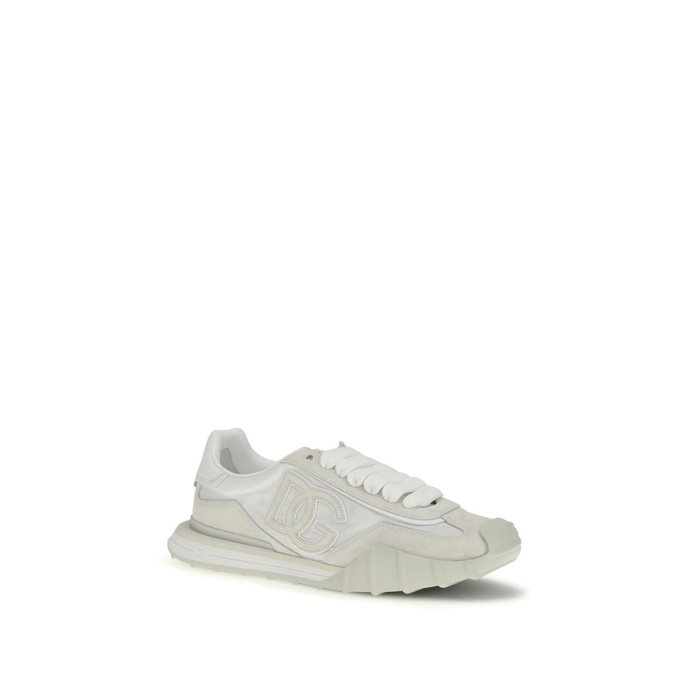 Dolce & Gabbana Calf Leather Athletic Sneakers in White