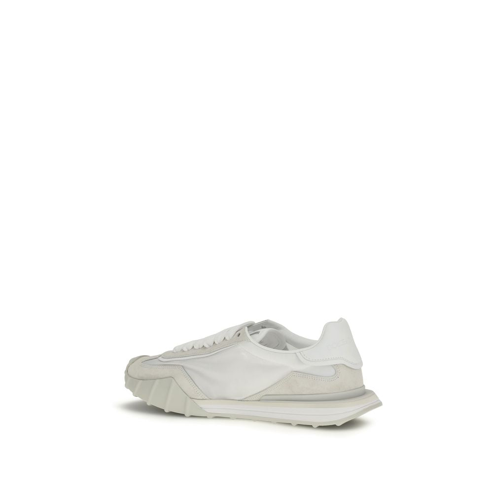 Dolce & Gabbana Calf Leather Athletic Sneakers in White