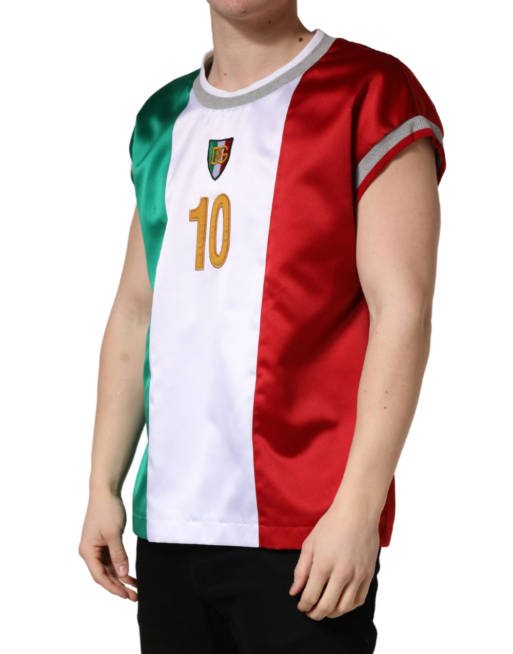 Dolce & Gabbana Multicolor Italia DG Satin Tank Top