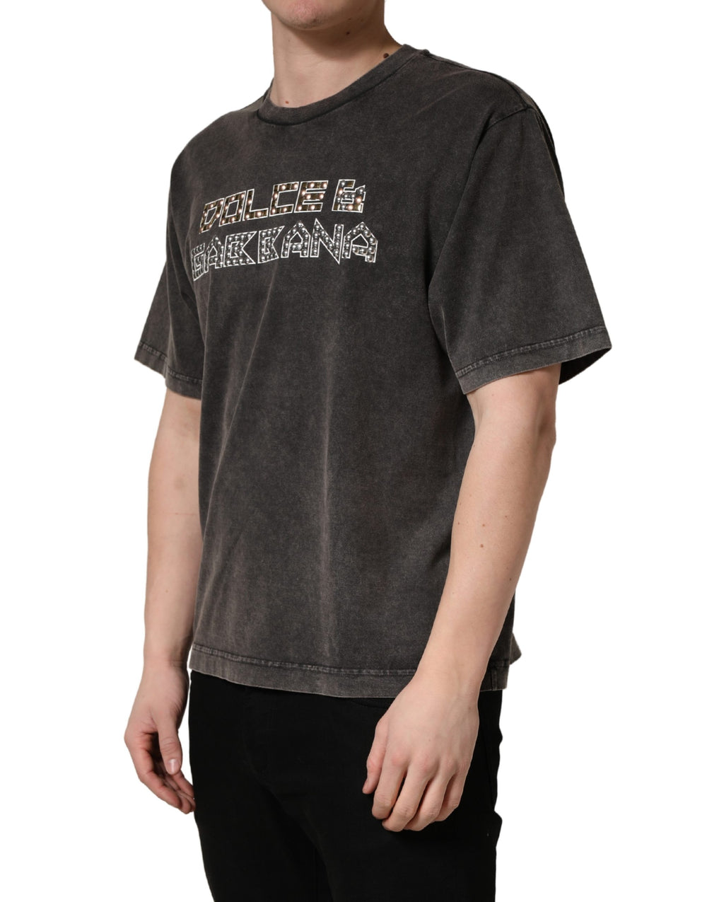 Dolce & Gabbana Cotton Crew Neck T-Shirt in Grey