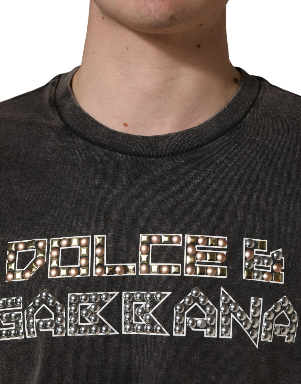 Dolce & Gabbana Cotton Crew Neck T-Shirt in Grey