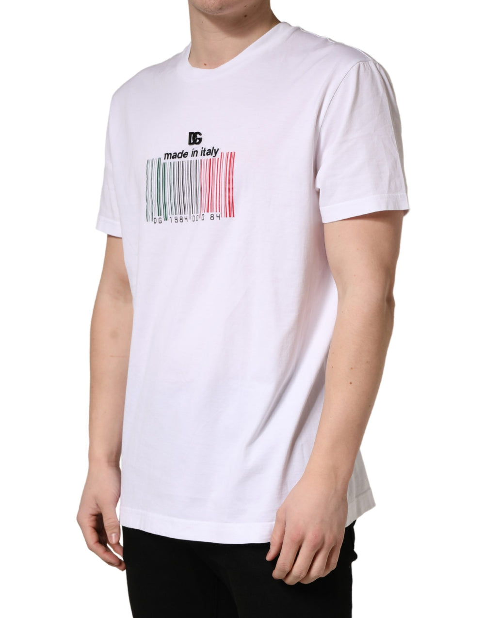 Dolce & Gabbana 100% Cotton Crew Neck T-shirt in White