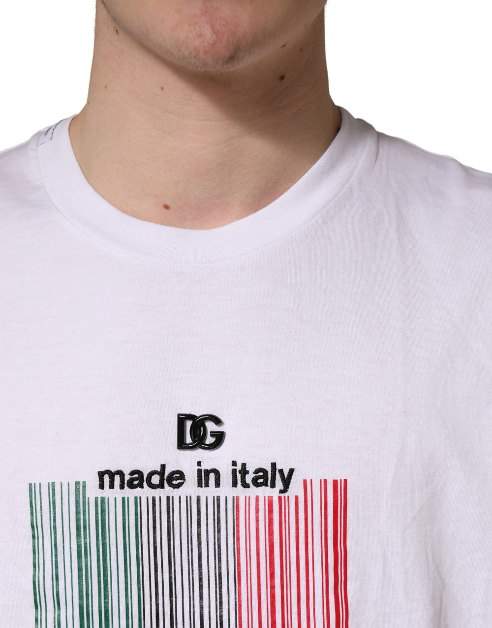 Dolce & Gabbana 100% Cotton Crew Neck T-shirt in White