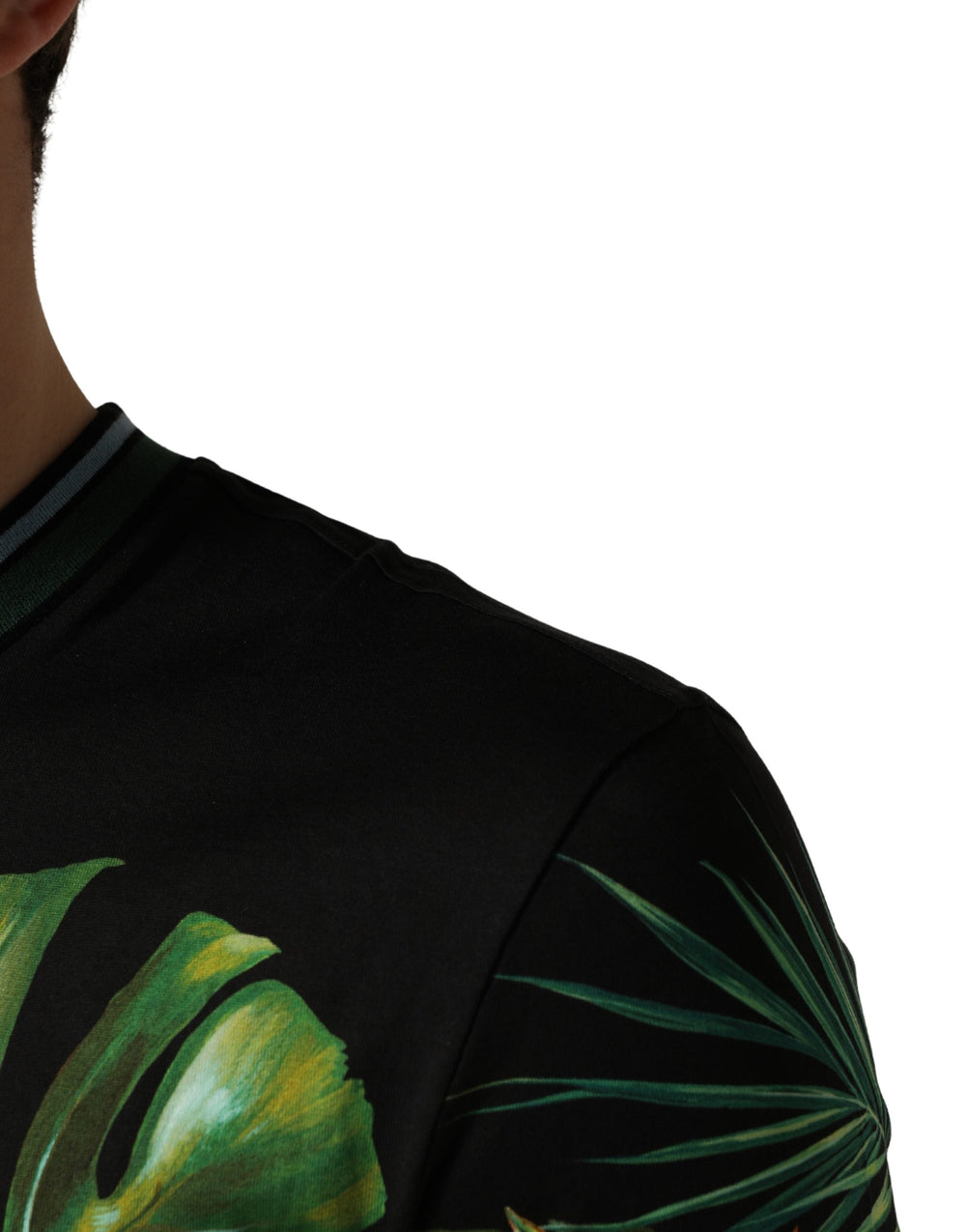Dolce & Gabbana Bird Print Cotton T-shirt in Black