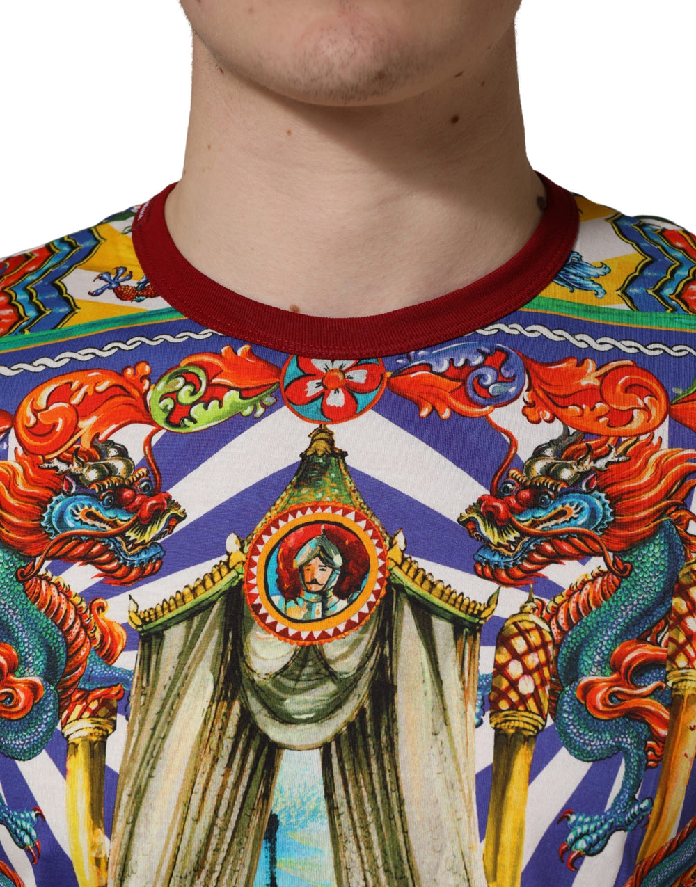 Dolce & Gabbana Cotton Long-Sleeve T-Shirt in Multicolor