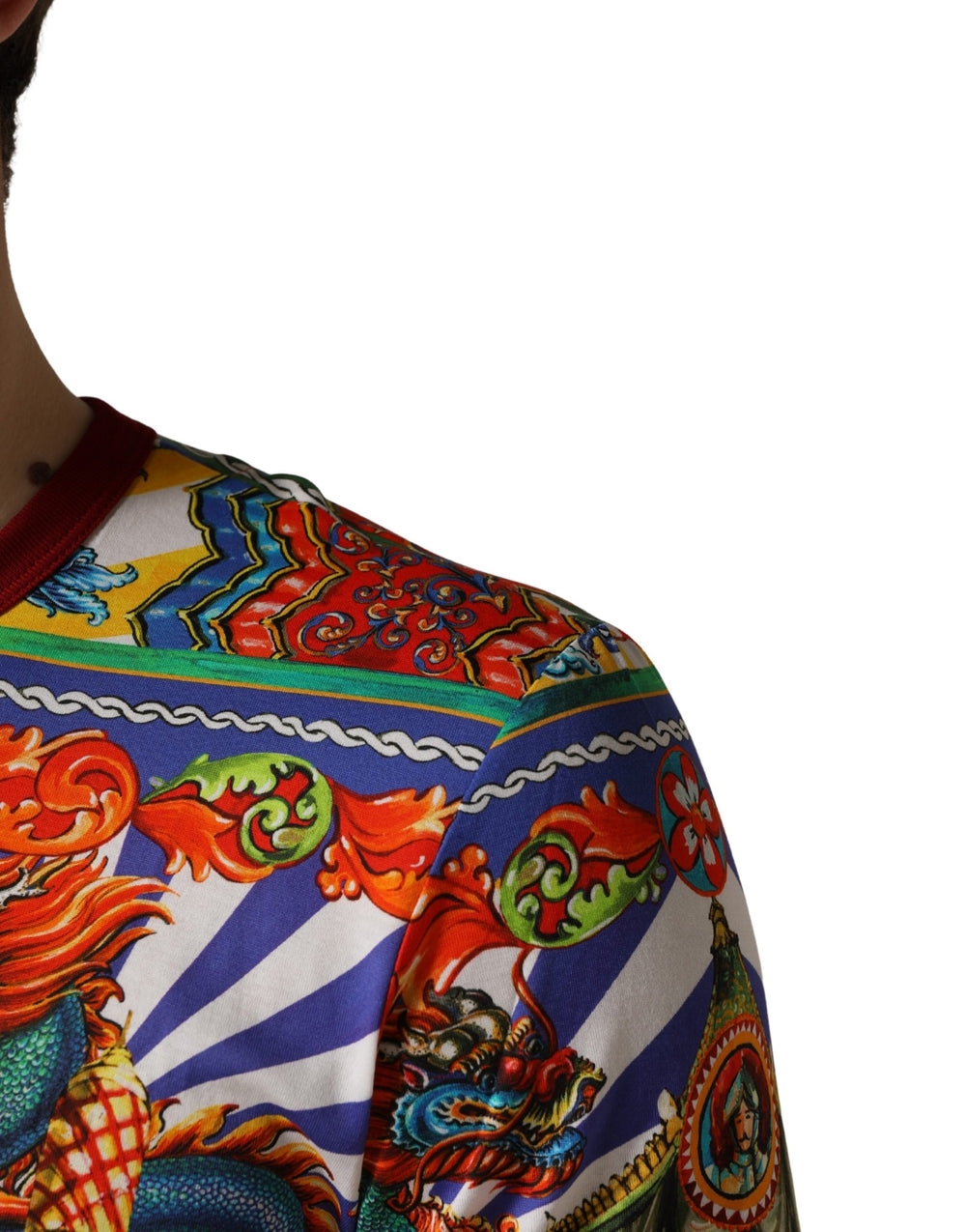 Dolce & Gabbana Cotton Long-Sleeve T-Shirt in Multicolor