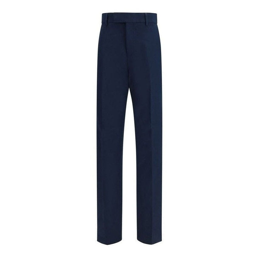 Ferragamo Blue Cotton Chino Pants Cashmere Blend mens luxury fashion - Mens Edit