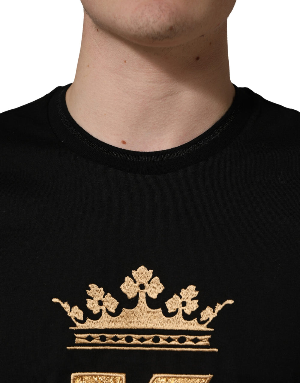 Dolce & Gabbana Cotton Crew-Neck T-shirt in Black