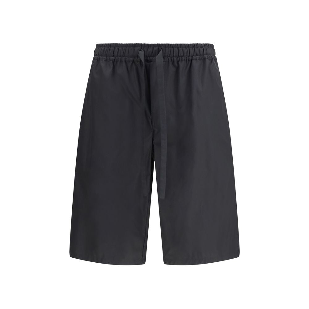 Black Cotton Bermuda Shorts mens luxury fashion - Mens Edit