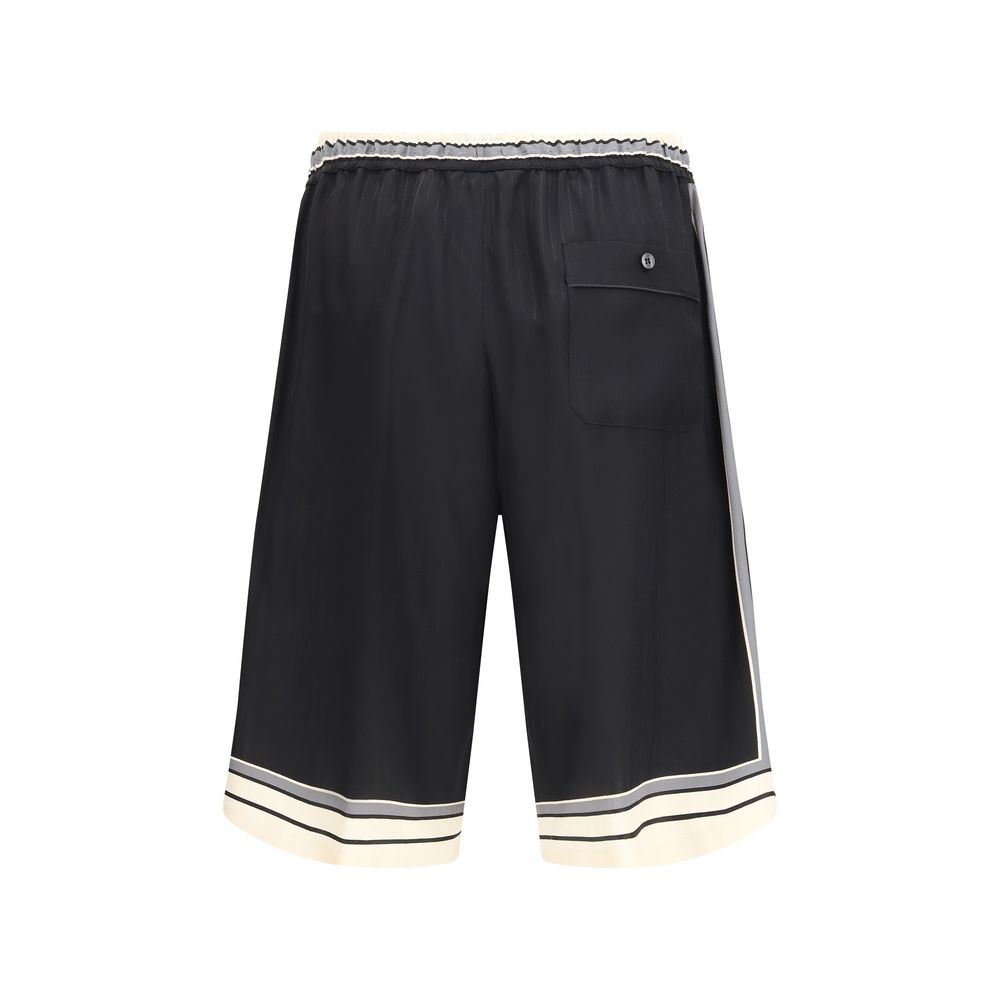 Dolce & Gabbana 100% Silk Bermuda Shorts in Black