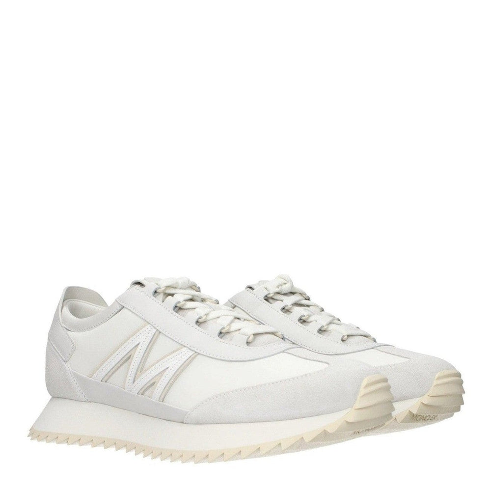 Moncler Full-Grain Leather Sneakers in White