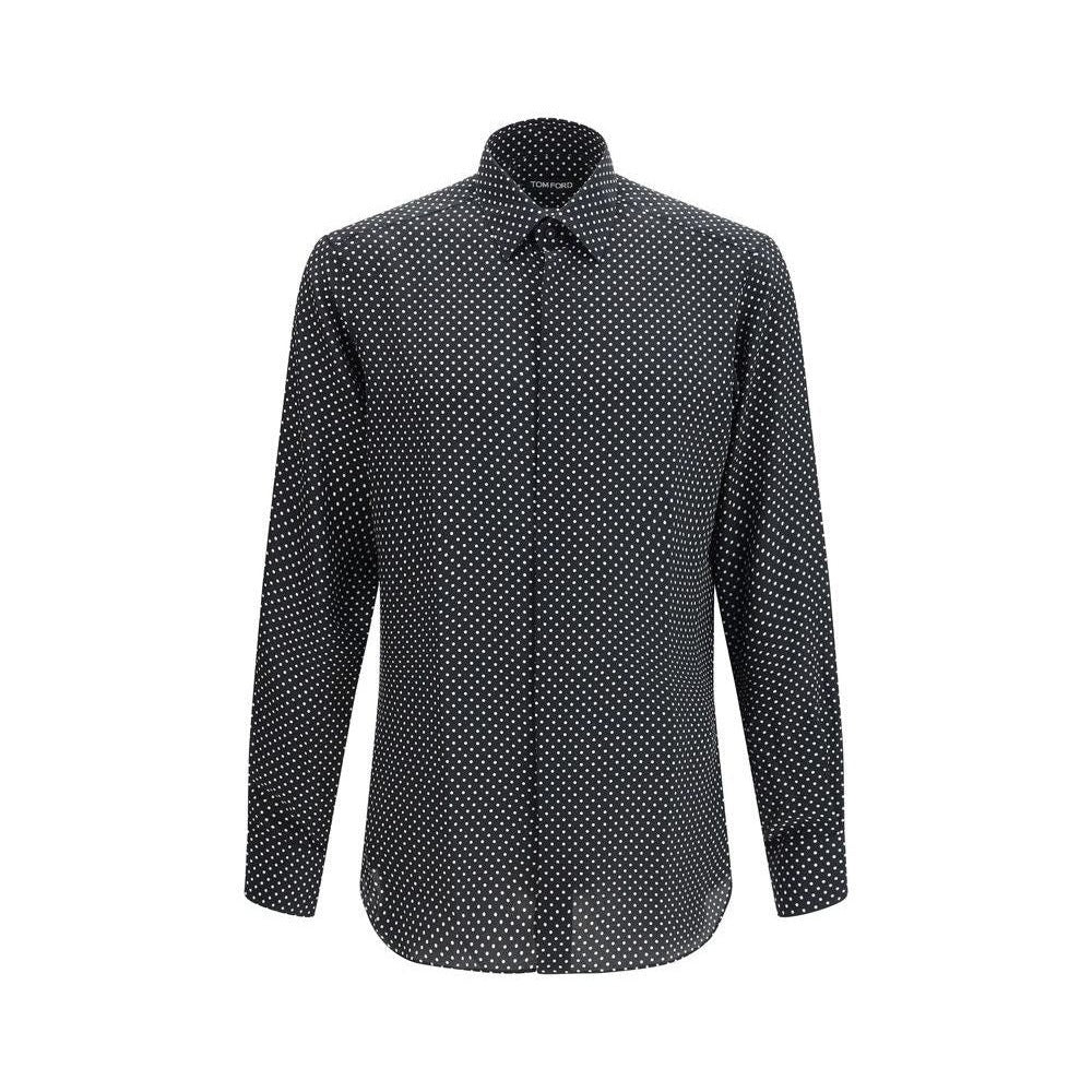 Tom Ford Black Silk Pattern Shirt mens luxury fashion - Mens Edit