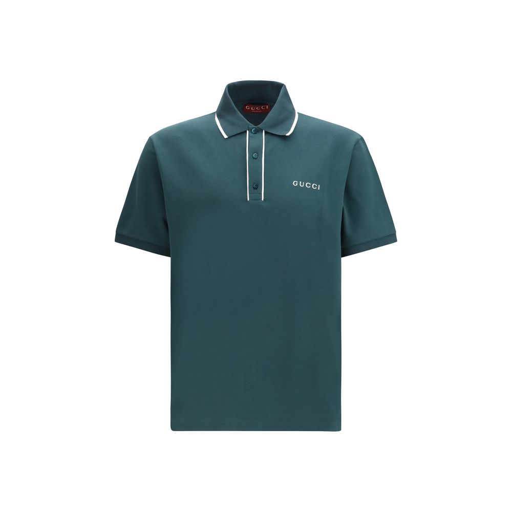 Gucci Bicolor Cotton Polo Shirt Signature mens luxury fashion - Mens Edit
