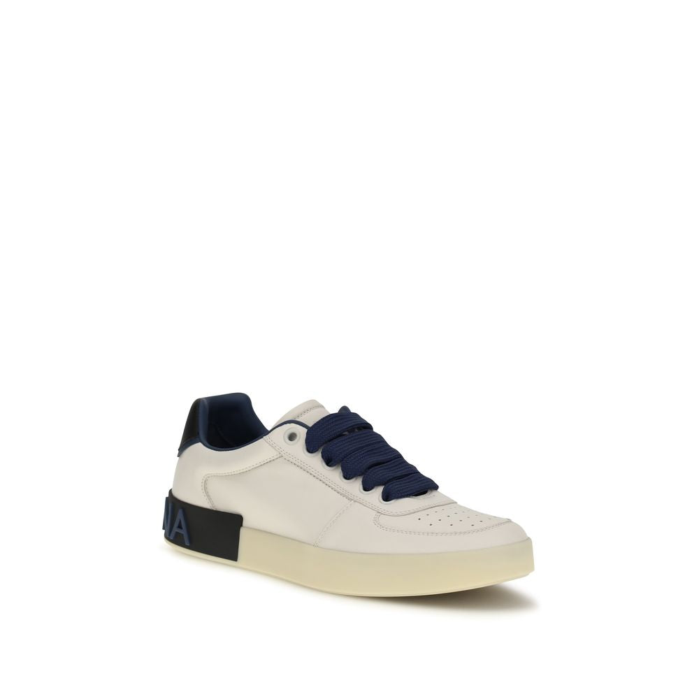 Dolce & Gabbana Calf Leather Low Top Sneakers in Multicolor