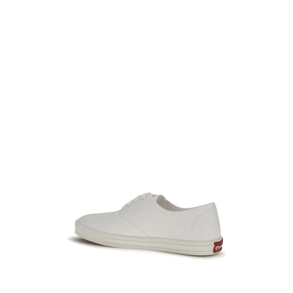 Prada Couture Cotton Drill Low-Top Sneakers in White